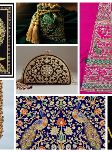 Hand-embroidered zardozi accessories by VelVet Embroidery