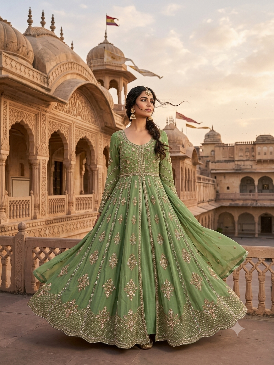 Hand-embroidered zardozi dabka and sitara blousework by VelVet Embroidery